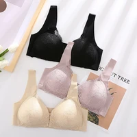 womens sports plus size bras no steel ring lace underwear wrapped chest yoga comfortable front closure bra vest insert tube top