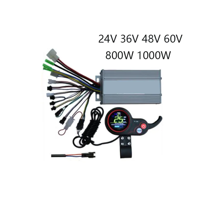24V 36V 48V 800W 1000W TF-100 LCD Color Screen Controller with Throttle Dial Two in One for Electric Scooter/Mountain Bike