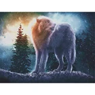 Набор для вышивания крестиком, ткань с изображением волка, 11CT