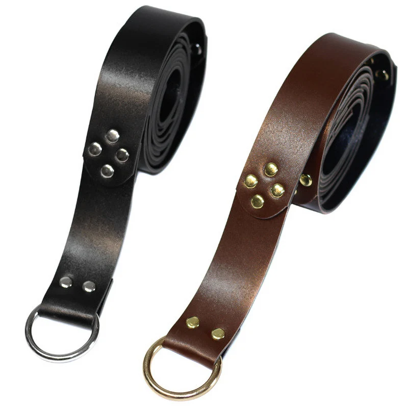 Кожаный ремень в средневековом стиле для мужчин длинный пояс с узлом стимпанк