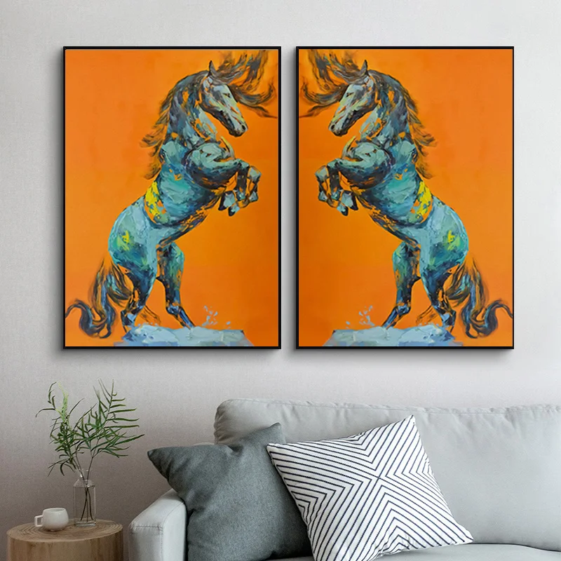 Бегущая лошадь животные художественная Настенная картина на холсте печать