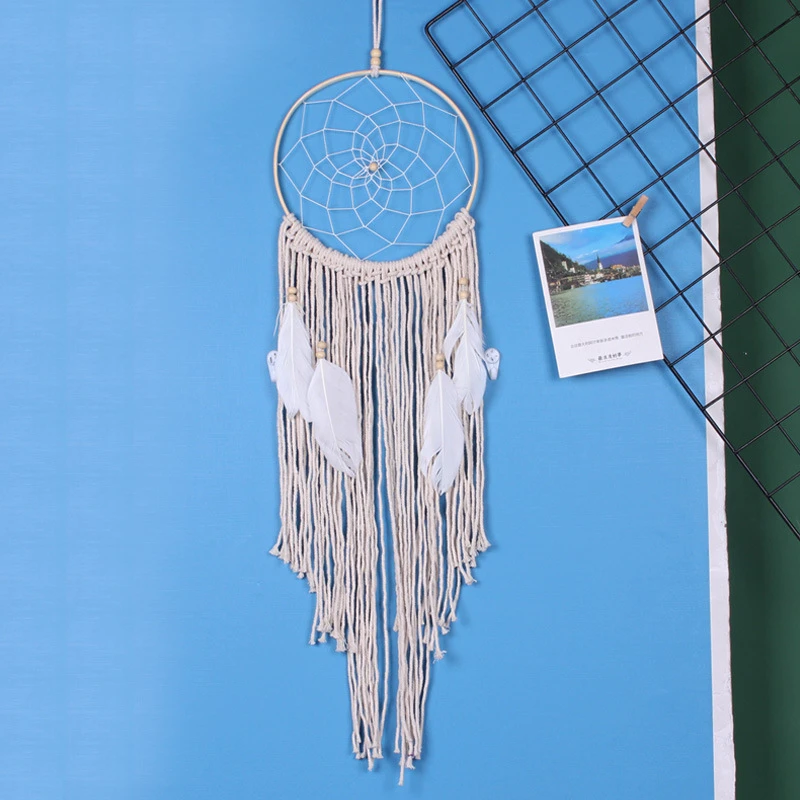 Потертый шик Винтаж Висячие ловушки мечты большой сделанный вручную Ловец снов