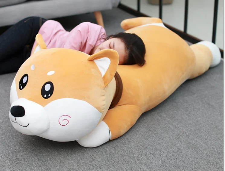 

creative prone dog plush toy large 120cm cartoon Shiba Inu down cotton soft doll hug sleeping pillow birthday gift w2587