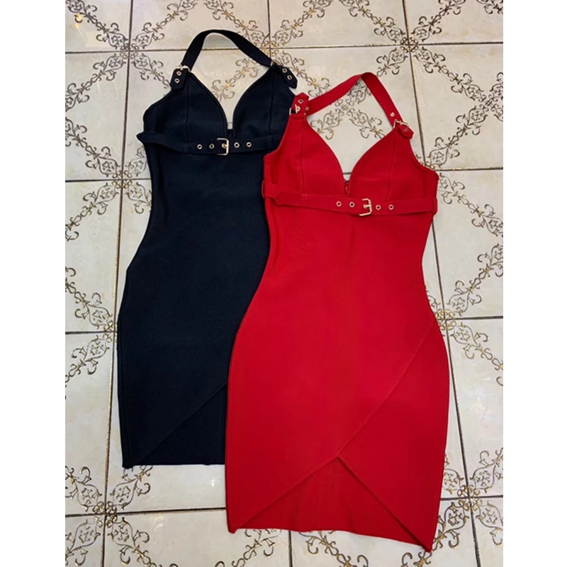

Fashion Woman Sexy Spaghetti Strap Sleeveless Bandage Dress Black Red Special Occasion Party Sexy Club Dresses Vestidos De Festa