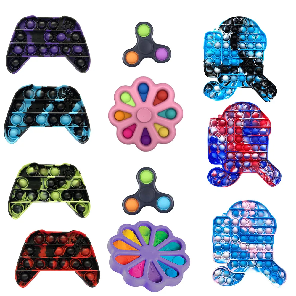 

Funny Lot SizeToy Fidget Toys Push Bubble School Bag Board Pendant Hot Sale Adult Pop Decompression Toy Children Anti-Stress
