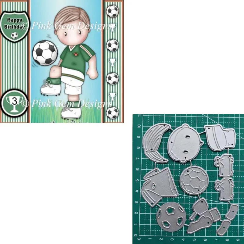 C 13 Football Boy Cutting Dies Scrapbooking For School DIY Scrapbook Decorations Craft - Цвет: C 13