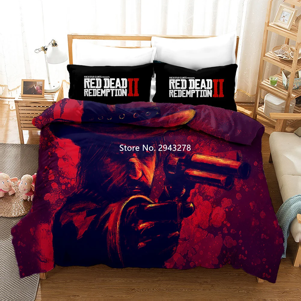 

3D Popular Game Wilderness Big Whore Red Etc Patterned Printed Bedding Quilt Cover Pillowcase Suitable for Boys Deluxe Full Size
