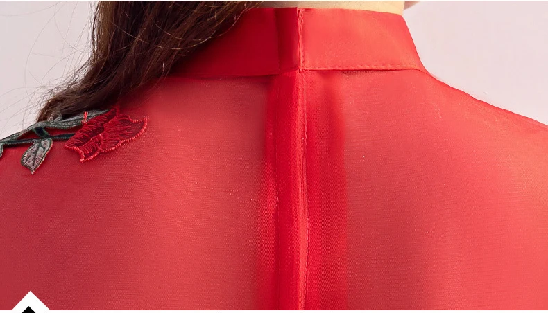 Красное женское вечернее Ципао длиной до щиколотки свадебное платье элегантное