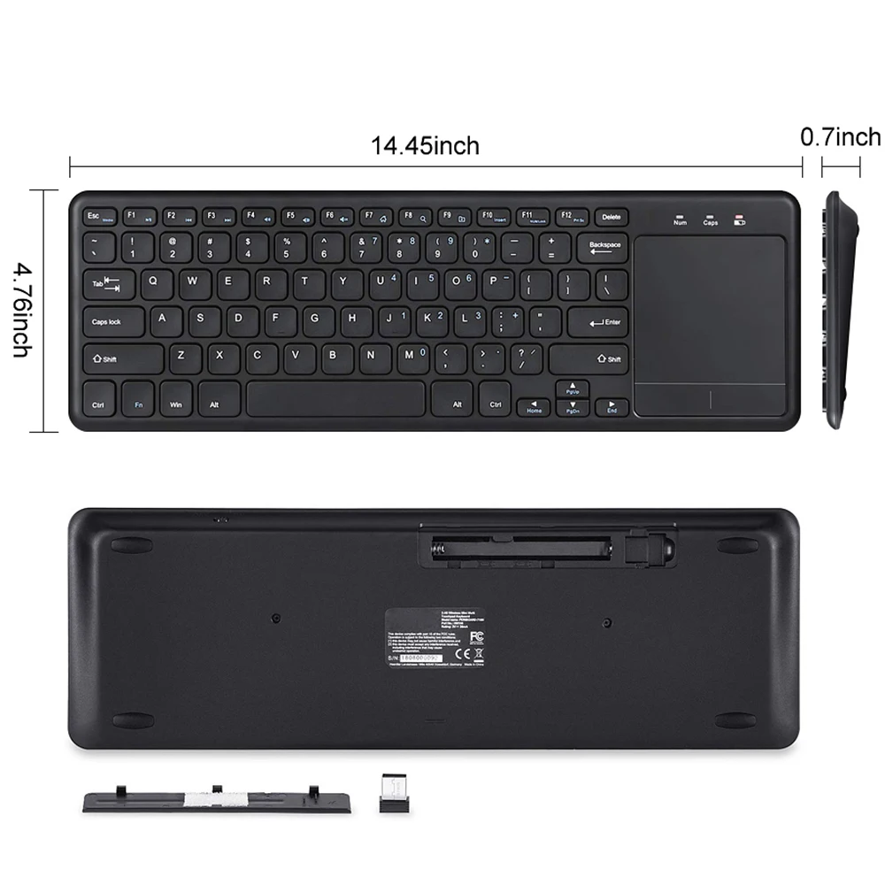 avatto super slim 2 4g wireless gaming keyboard with touchpad for andriod ios phone tablet smart tv android box free global shipping