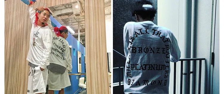 Ulzzang корейский стиль High Street бренд Kanye Кокосовая футболка с длинным рукавом буквенный принт пара оверсайз S~ 3XL