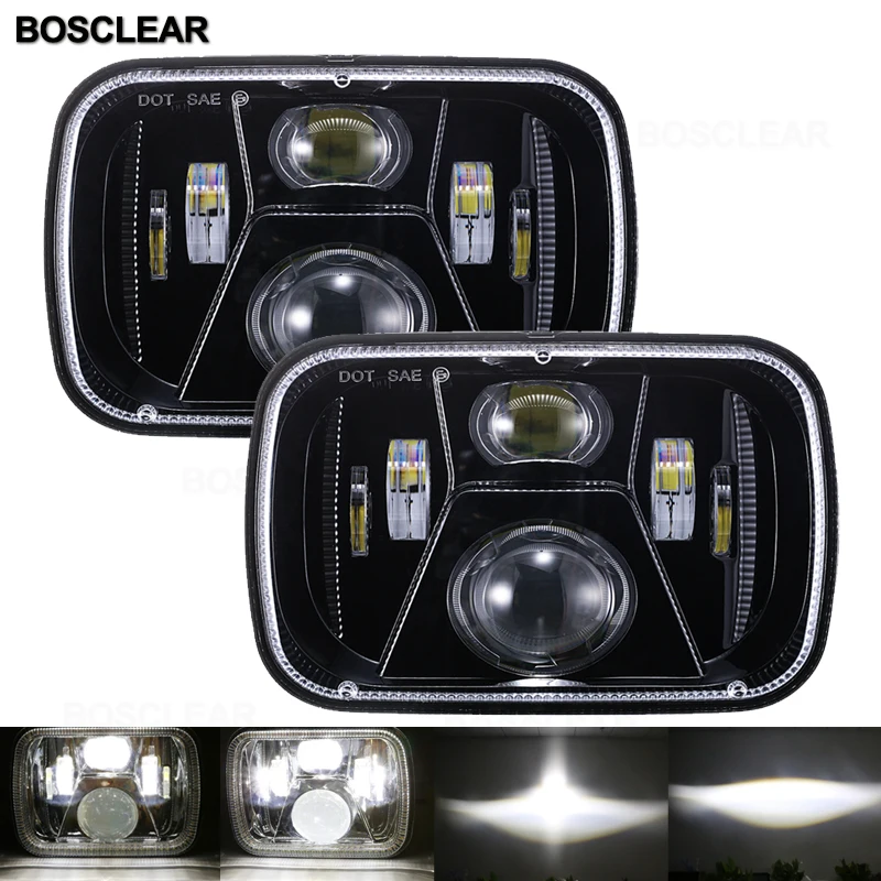 S5786 55wblack 2X7X6 5X7 дюймов светодиодный налобный фонарь для Jeep Wrangler YJ Cherokee XJ аксессуары GMC Savana 1500 2500 3500 GMC Safari Ford F550 F350 F250 E150 Club Wagon E-350 ecoline для Chevrolet Express 3500 1500 Astro для Nissan 240SX - Цвет: S5786 55wblack