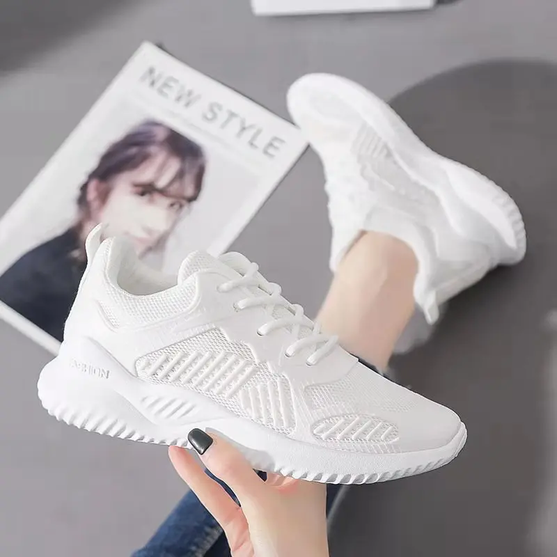 

2021 Spring New White Shoes Female Students Running Breathable Mesh Shoes Korean Version of All-match Casual Sports Shoes