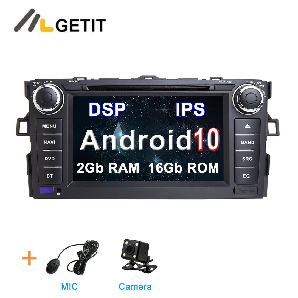 Android 10,0 Автомобильный DVD радио плеер стерео Gps для Toyota Auris(2008-2012) автомобильная навигация - Цвет: 2G CAMERA DSP