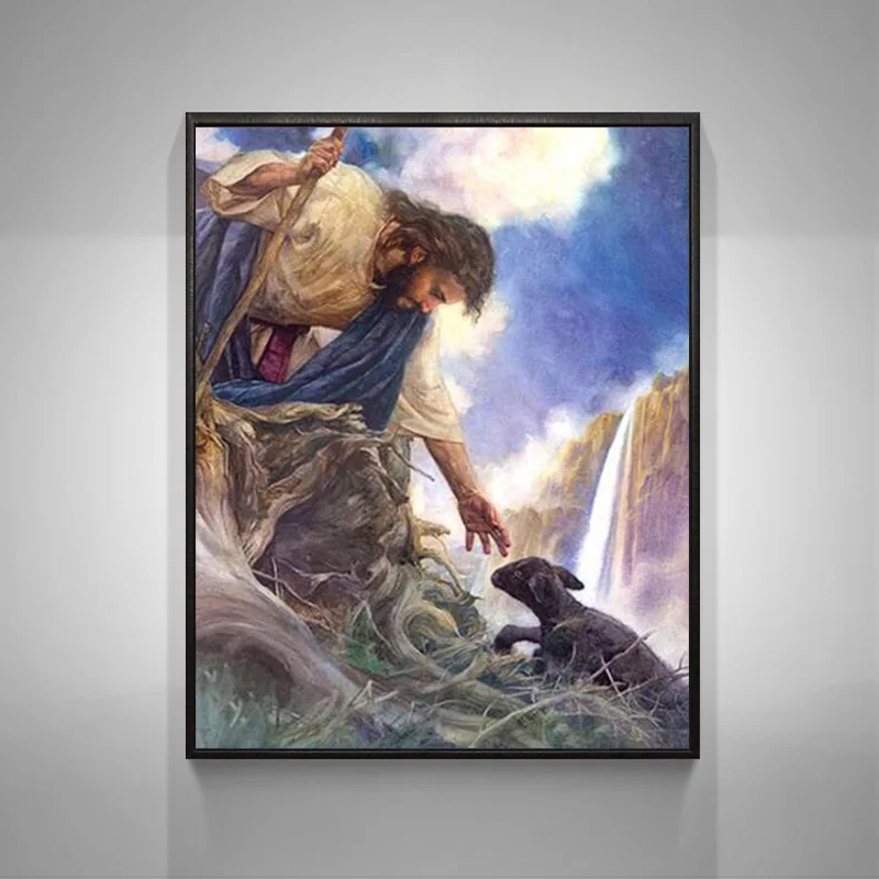 5D DIY Diamond Painting Religious Full Square/round Cross stitch Kit Mosaic Jesus Christmas Picture of Rhinestones Decor PC293 | Дом и сад