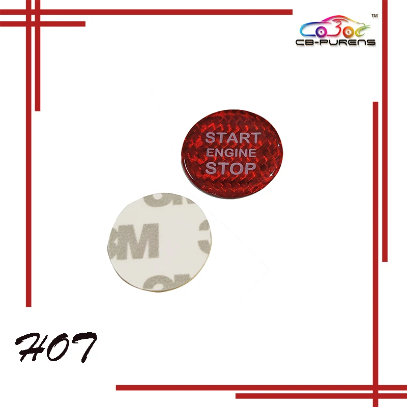 Стильная Красная Наклейка на кнопку включения двигателя из углеродного волокна