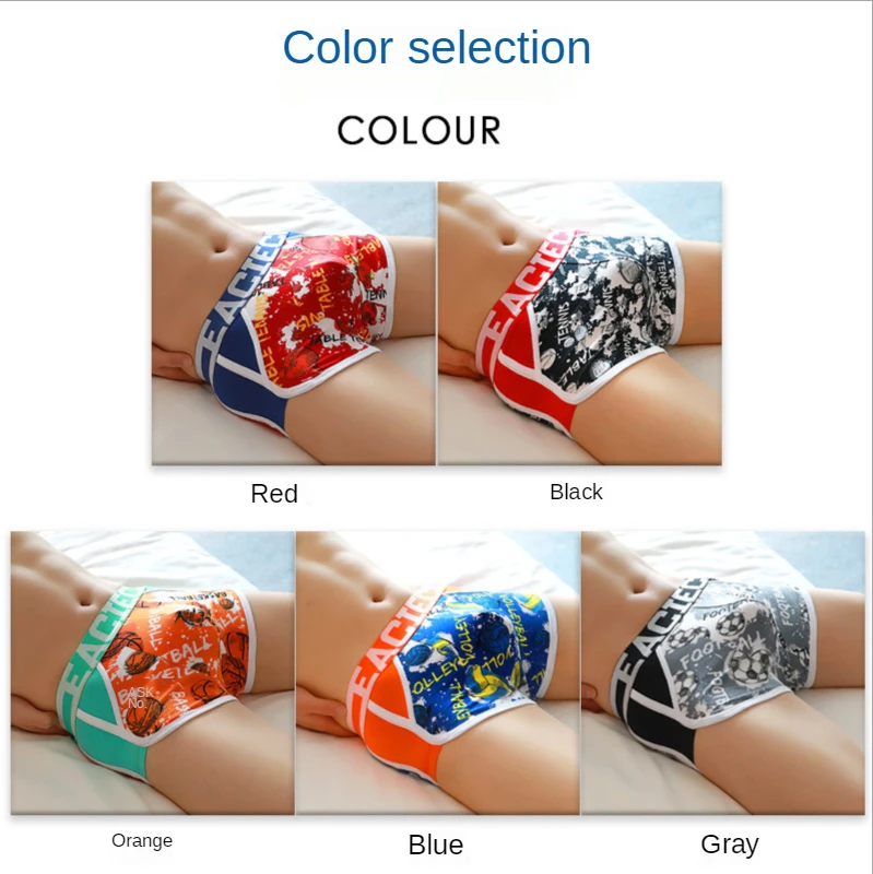

EACIECK Men's Boxer Briefs Pure Cotton Tide Brand Trendy Personality Summer Breathable Boxer Briefs Mens Underwear 3 Pcs
