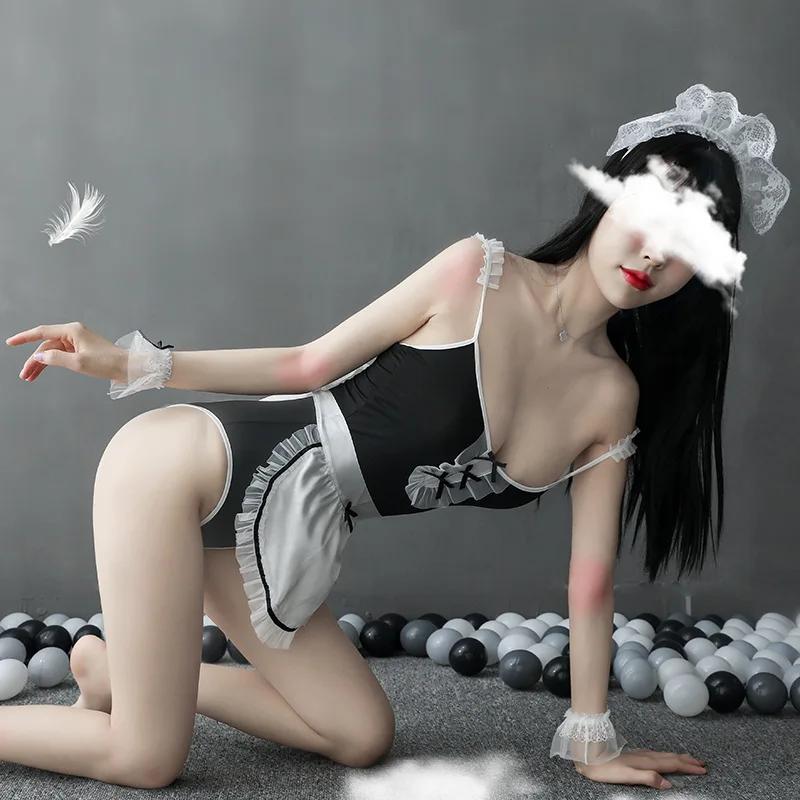 

Spaghetti Strap Jumpsuit Femme Sexy Erotique Porno Extreme Catsuit Teddies Women Lace Cute Bodysuits Maid Cosplay Exotic Costume