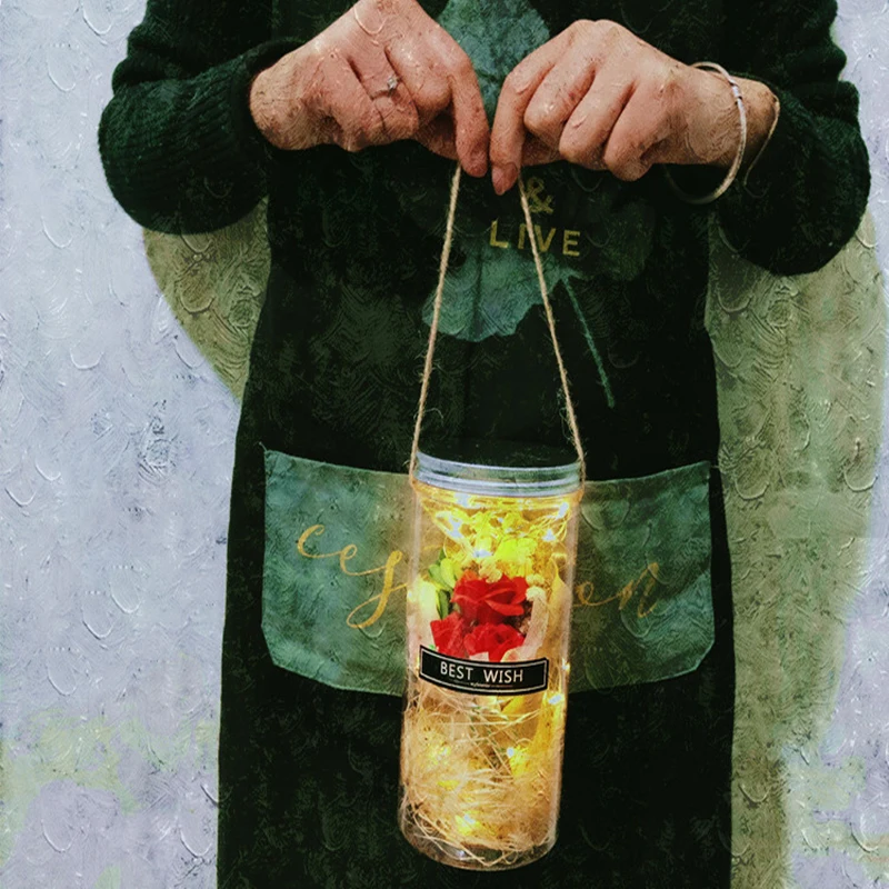 3 цвета мыла РОЗА светодиодная бутылочка для желаний искусственный цветок день