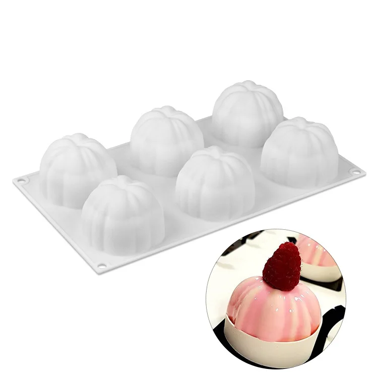 

6 Cavity Pumpkin Silicone 3d Cake Baking Pastry Mold Chocolate Mousse Mould Kitchen Bakeware Pan Decorating Tools Accessories