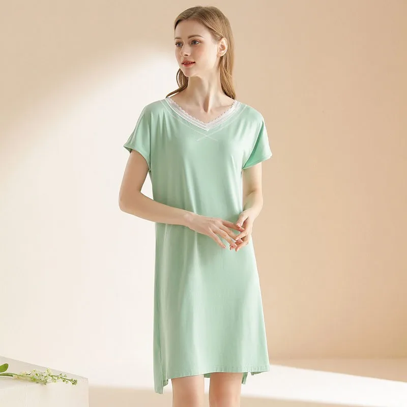 

Женские высокие сапоги на плоской подошве Длина пижамы с коротким рукавом ночная рубашка сексуальный v-образный вырез с коротким рукавом но...