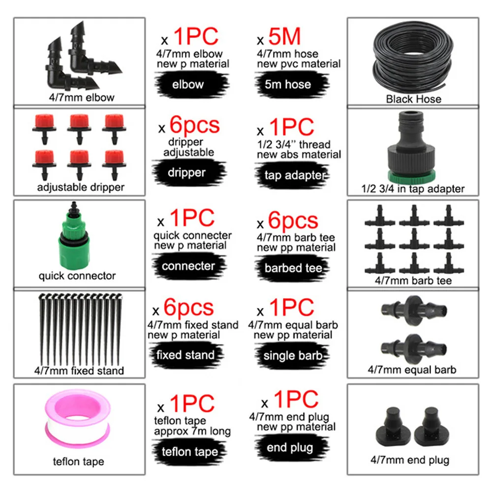 Регулируемый водяной микро-оросительный комплект автоматический капельный