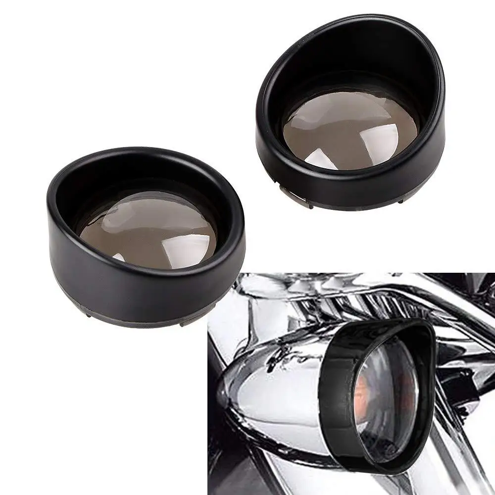 1 Pair Chrome Visor-Style Turn Signal Light Bezels 4 Colors Lens for Harley Davidson Motorcycle Accessories |