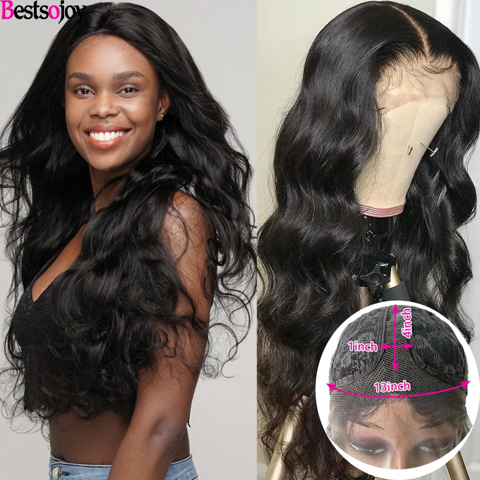 

Парик с волнистыми волосами средней длины, парик из натуральных волос для чернокожих женщин, бразильские волосы, предварительно выщипанные...