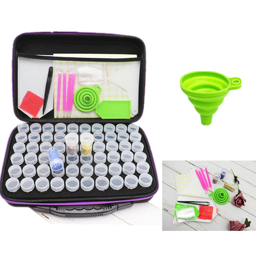 

60 ячеек, емкость для хранения, органайзер, чехол для переноски, пластиковый контейнер для мозаики, сумка для творчества, украшения стразами