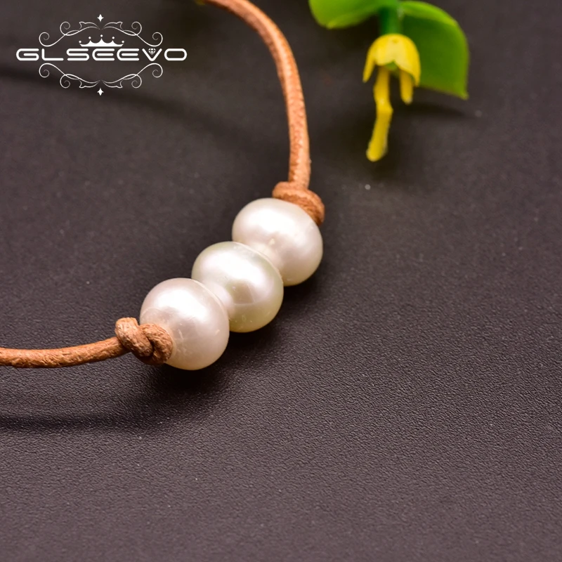 GLSEEVO оригинальный минималистский натуральный пресноводный жемчуг Воловья Кожа