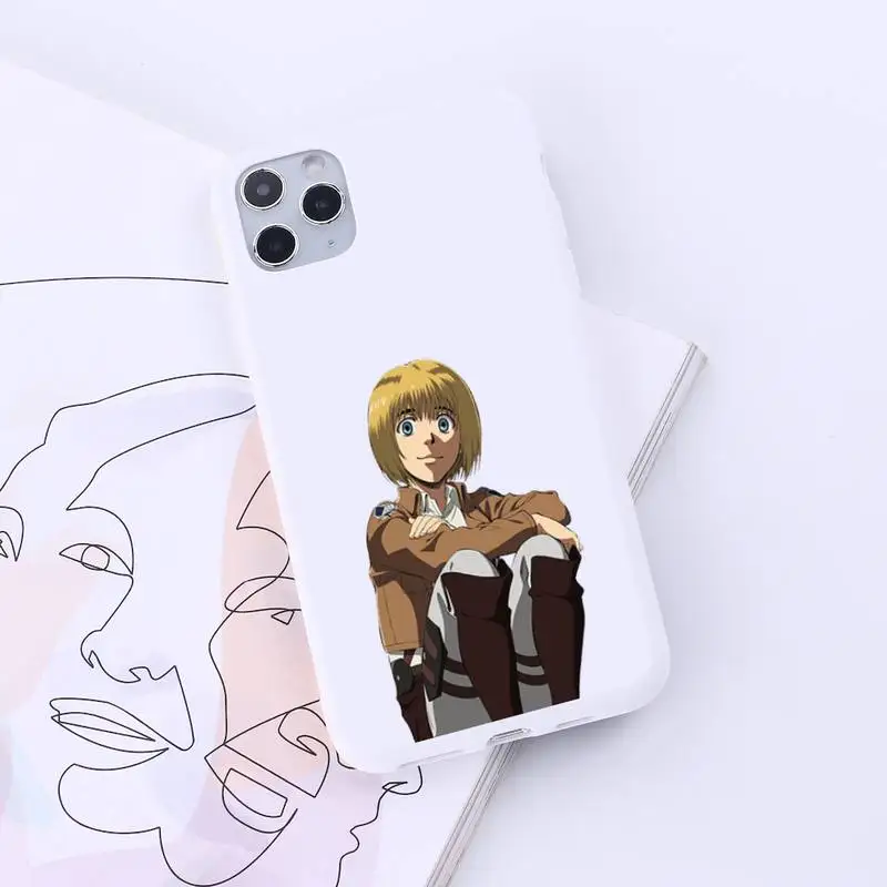 

Armin Arlert anime Attack on Titan Phone Case Candy Color for iPhone 6 7 8 11 12 s mini pro X XS XR MAX Plus