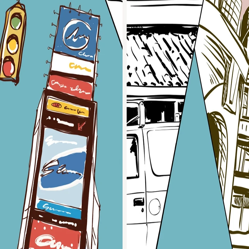 Настенные обои на заказ 3D абстрактные эскизы архитектура городская масляная