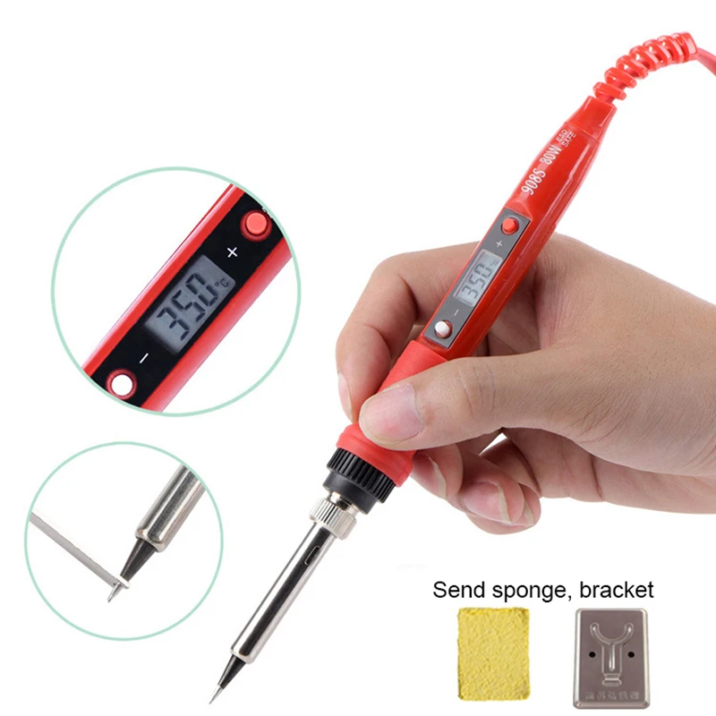 3 in 1 80W Electric Soldering Iron Adjustable Temperature DIY Carved Tools Hot Pencil EU Plug LCD Display Welding Repair | Инструменты