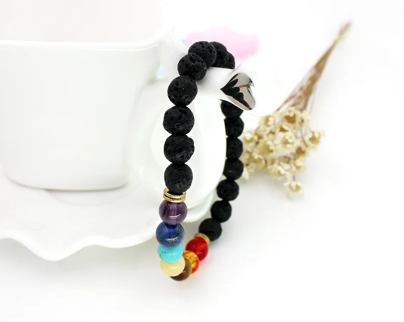 Новинка 2019 Модный женский браслет из вулканической лавы Балансирующий бисер