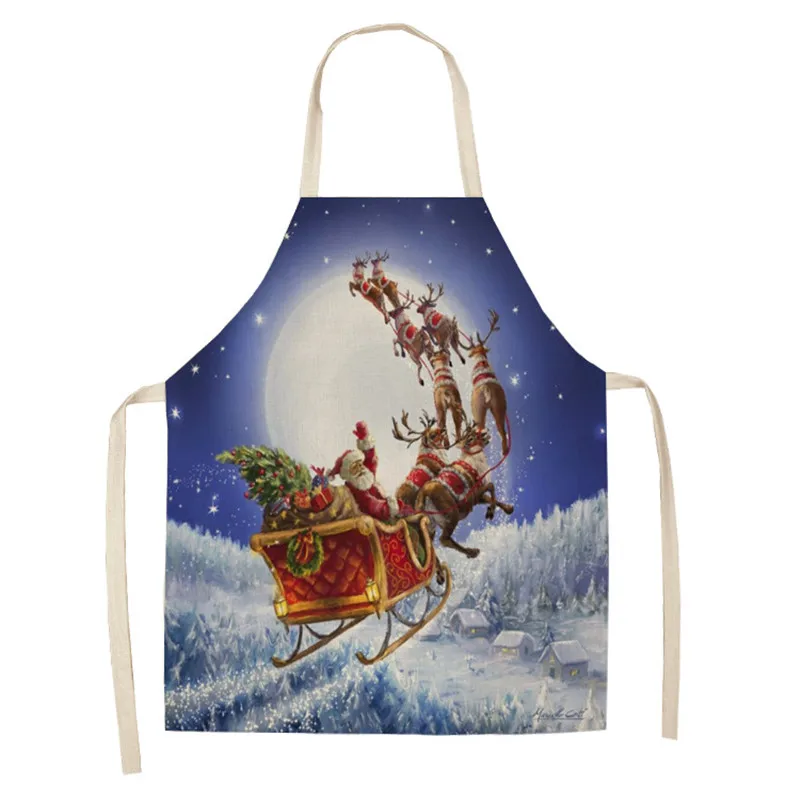 Рождественский хлопковый льняной носок с Санта Клаусом противообрастающий