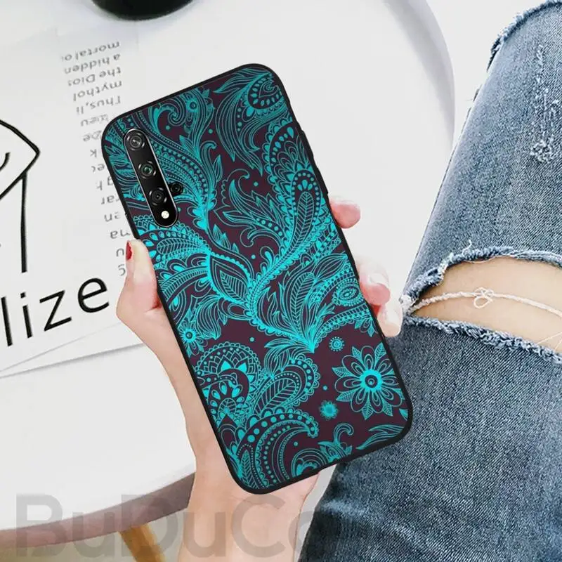 Синий и белый фарфоровый черный ТПУ мягкий чехол для телефона Huawei Honor 8X 9 10 20 Lite 7A 8A
