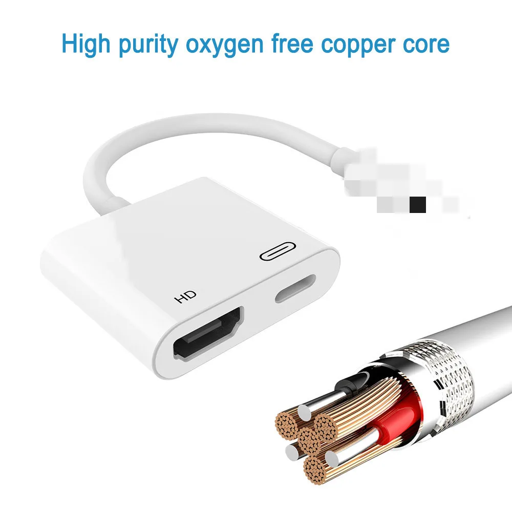 HDMI-совместимый адаптер для Lightning в цифровой AV конвертер 4K USB кабель Разъем 1080P HD