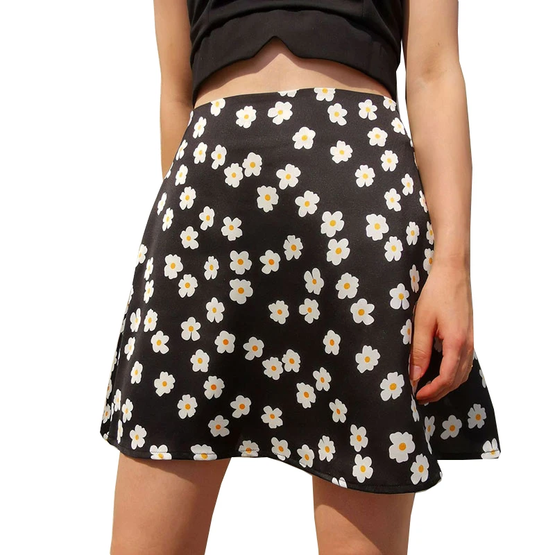 

Fashion Summer Short Skirt Girls Cute Bottoms Leisure Lady Mini Skirts Floral Print Skirt Female A-Line Skirts Pink Korean Jupe