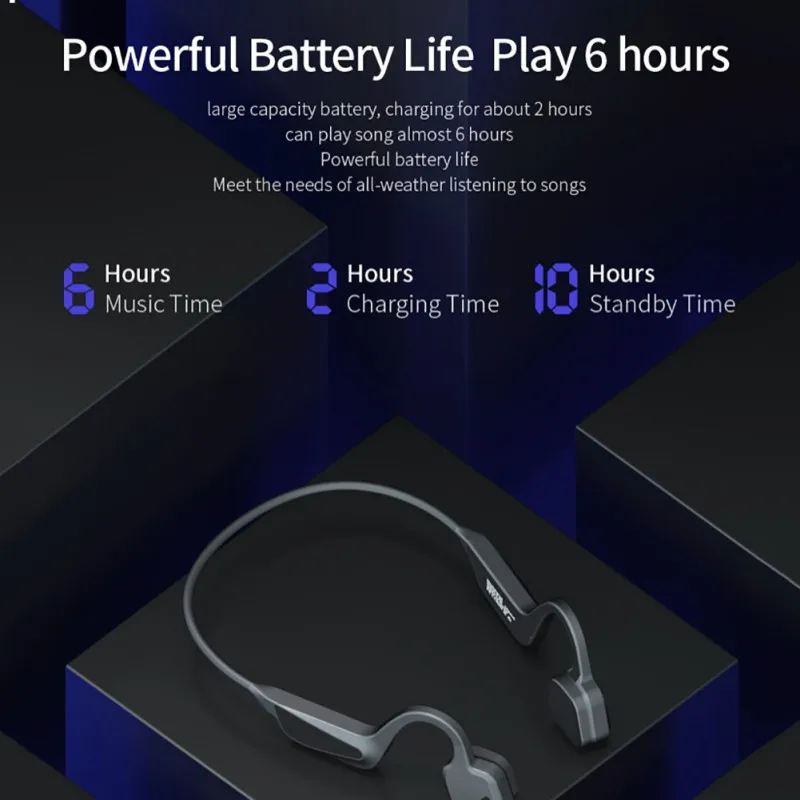 

Bone Conduction Headphones Sport Open Ear Bluetooth 5.0 Headset IPX6 Waterproof Wireless Handsfree Earphone For Driving Running