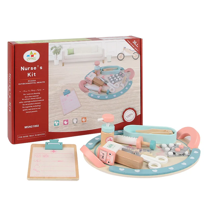

Children's wooden simulation little doctor toy set children's play house toys