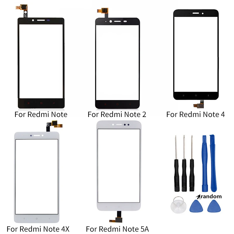 Для Xiaomi Redmi Note 1 2 4 4X 5A сенсорный экран дигитайзер Передняя сенсорная панель стекло