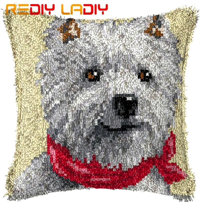 Набор крючков для защелки сделай свою собственную подушку Miss Westie Dog напечатанный