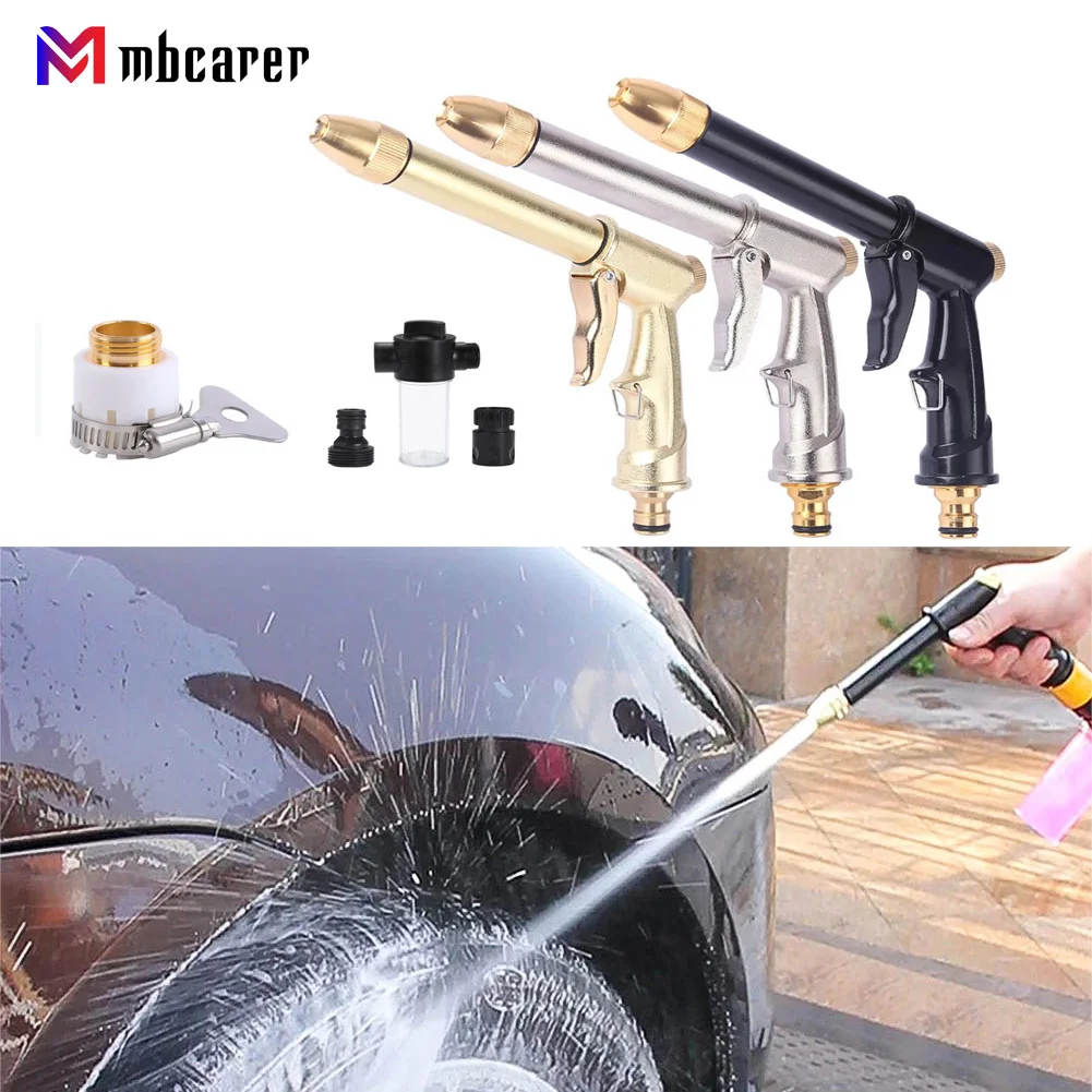

Автомобильный водяной пистолет высокого давления, металлический распылитель воды, струйный шланг, мойка, насадка, распылитель, спринклер д...