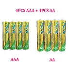 4 шт. 1,5 В LR6 R6P AA батарея 4 шт. LR03 R03P AAA батарея 1,5 в углеродная цинковая сухая aaa первичные батареи объединены 8 шт. для игрушек