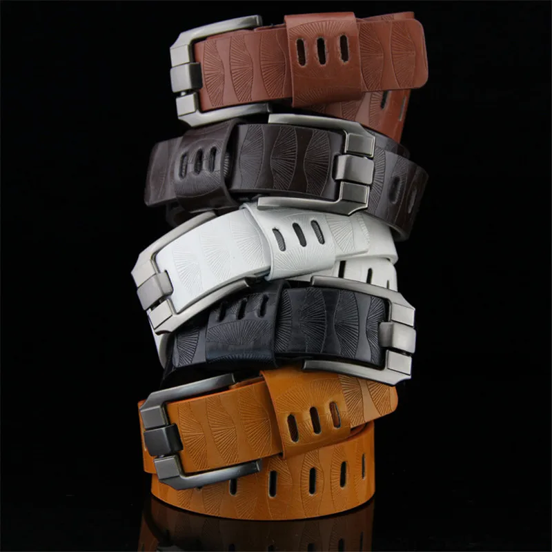 Ремень из ПУ кожи в стиле ретро мужской ремень с металлической пряжкой и кольцом