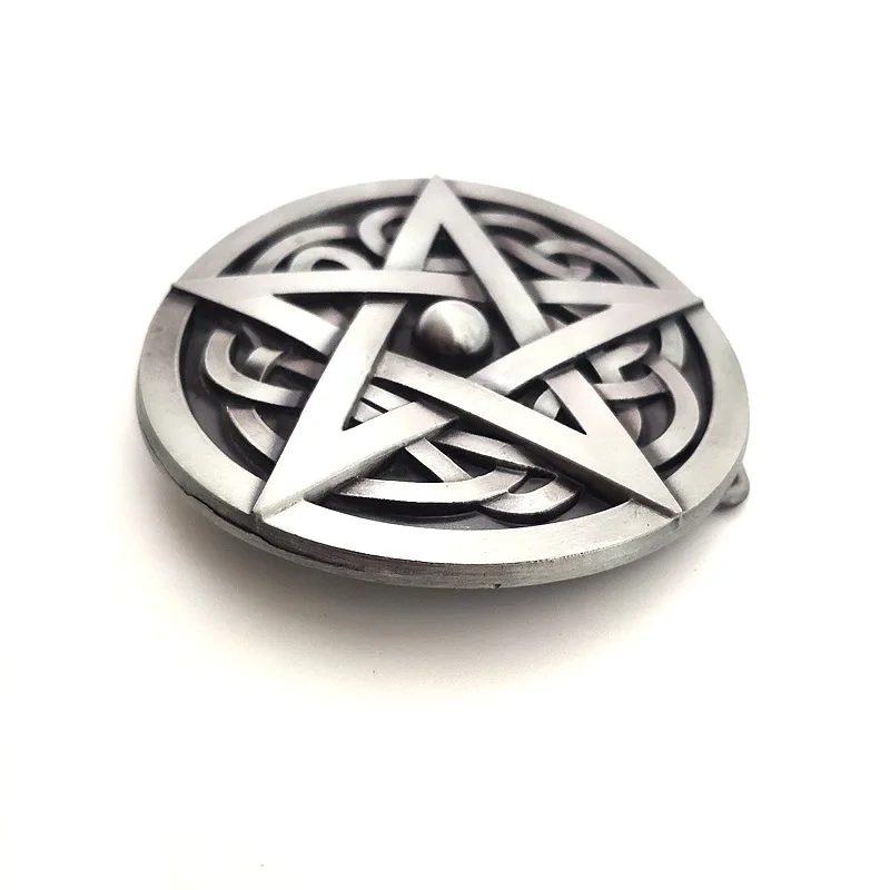 Мужская винтажная серебристая пряжка для ремня в ковбойском стиле со звездами на