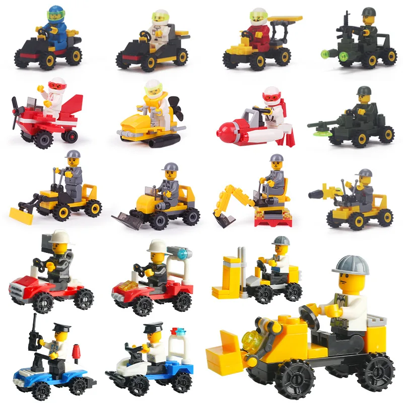 

Children assembled puzzle blocks small particles racing car kindergarten educational toys