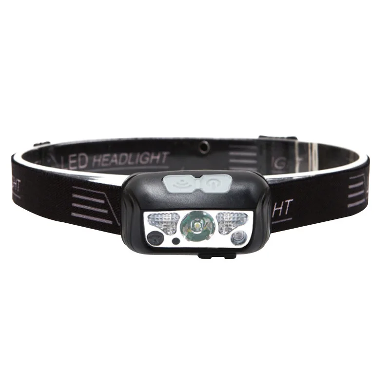 

led small headlight charging induction night fishing light portable strong light night running headlight outdoor miner's lamp