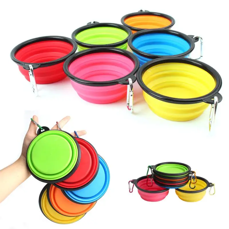 Силиконовая складная миска для домашних животных силиконовая собак и кошек