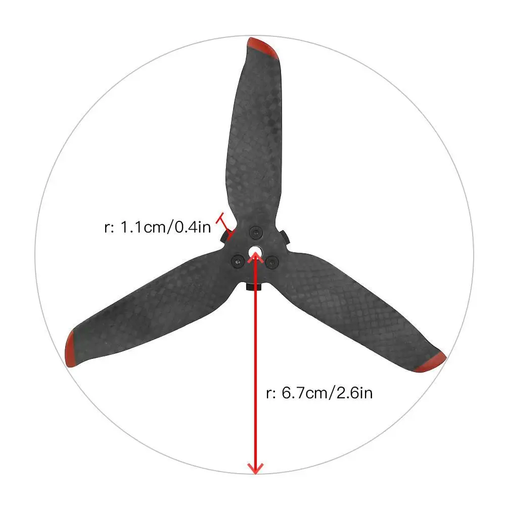 

Aircraft Drone Accessories Two Pairs Of Mini Drone Carbon Fiber Propeller 3 Blades For DJI FPV Combo