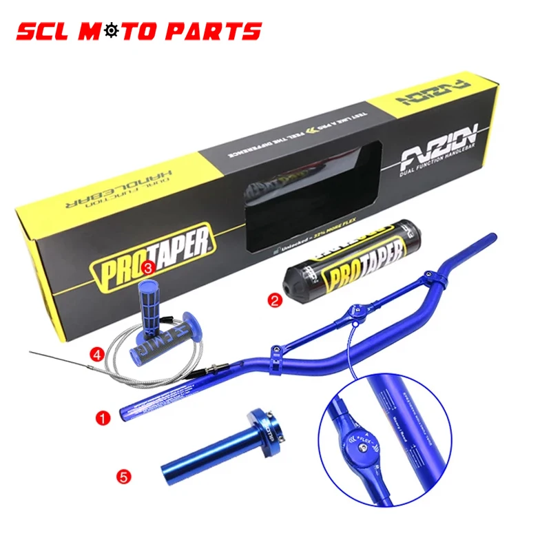 

ALconstar-Motorcycle 1-1/8" Fat Bar Handlebar Handle Grips Pads Cable For HONDA KAWASAKI SUZUKI YAMAHA Protaper Pro Dirt Bike